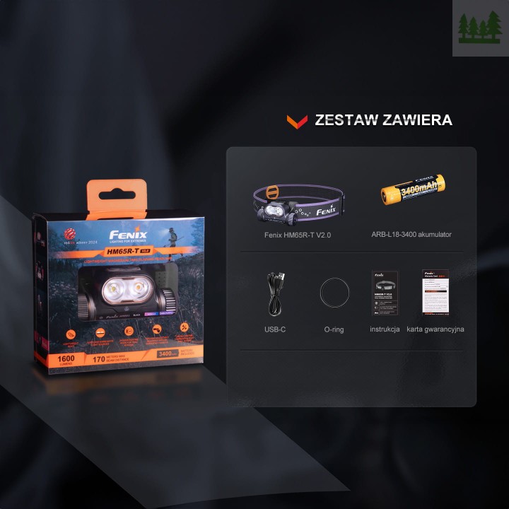 Latarka czołowa Fenix HM65R-T V2.0 ciemnofioletowa-3 191