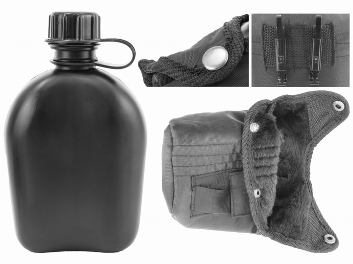 Manierka w pokrowcu MFH - czarna-7 2857 