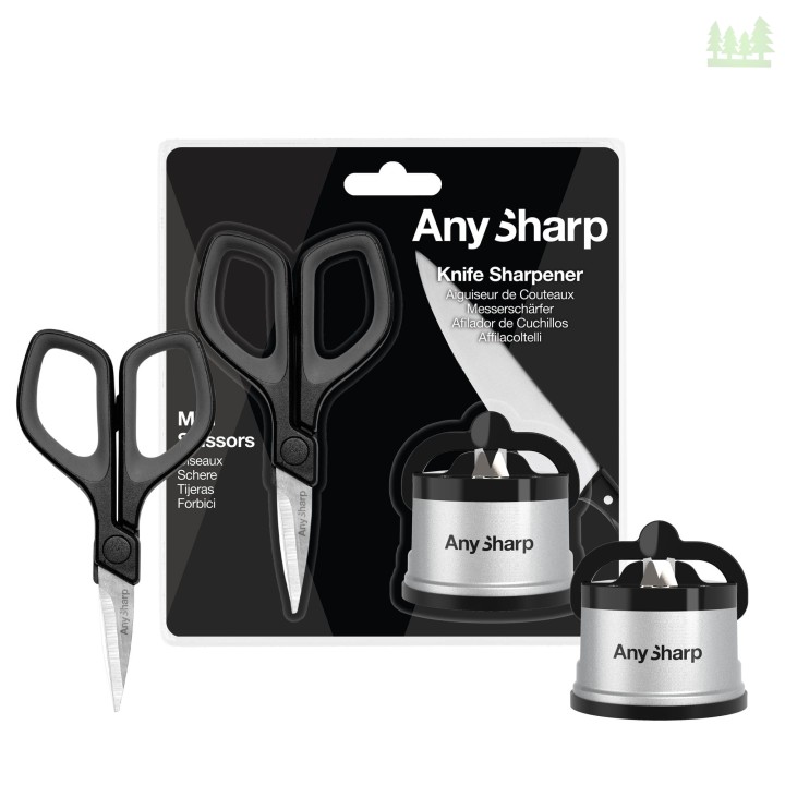 Zestaw ostrzałka AnySharp classic srebrna plus mini nożyczki-3 2957 