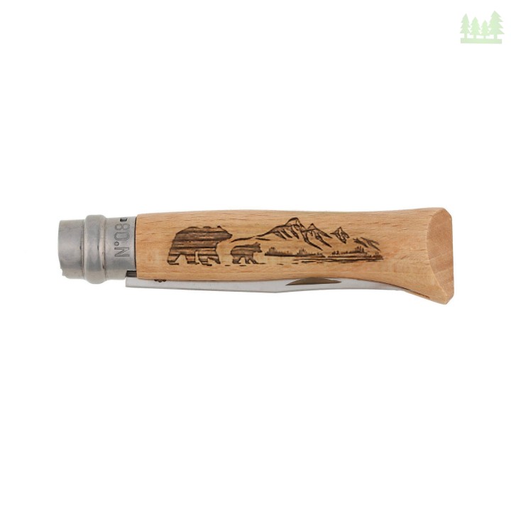 Nóż składany Opinel 8 inox dąb seria Animal - niedźwiedź-3 2983 