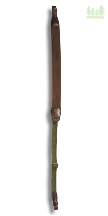 Pas Myśliwski do broni Majos Neopren Comfort wykończony skórą brązowy 110cm 2