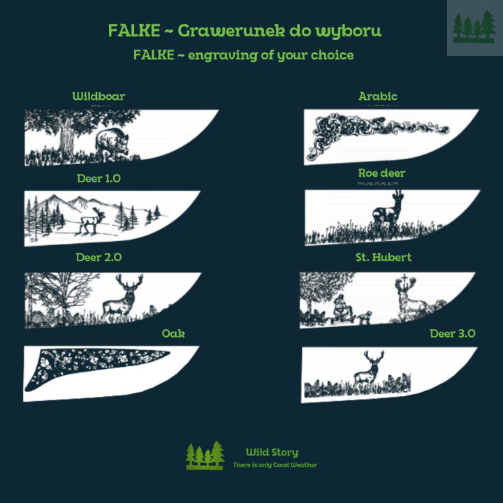 Personalizowany nóż FALKE Hunter Individual 1 – Wzory grawerunku do wyboru