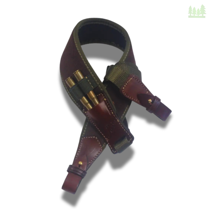 Pas Majos RY15A  neoprenowy skórzane wstawki z ładownicą na dwa naboje