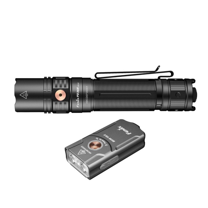 Zestaw latarek LED Fenix PD36R Pro i E03R V2.0 szara- 3504 