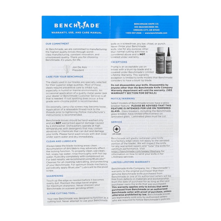 Nóż składany Benchmade 537BK-10 Bailout-6 3558 