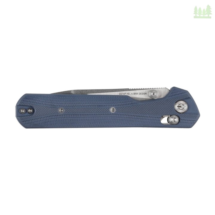Nóż składany KNIVESPL The First Sandvik 14C28N, niebieskie G10, Stonewashed/Satin-3 3570 
