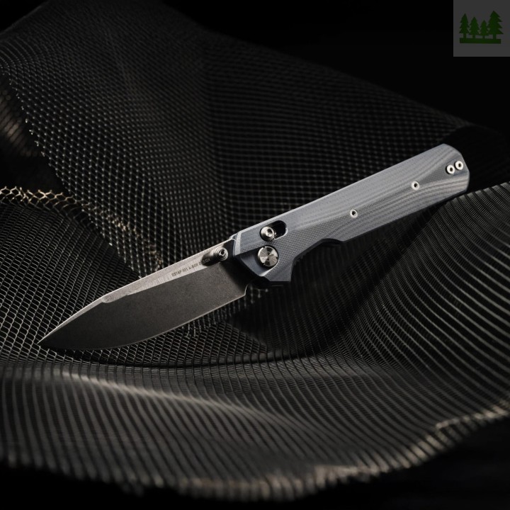 Nóż składany KNIVESPL The First Sandvik 14C28N, niebieskie G10, Stonewashed/Satin-9 3570 