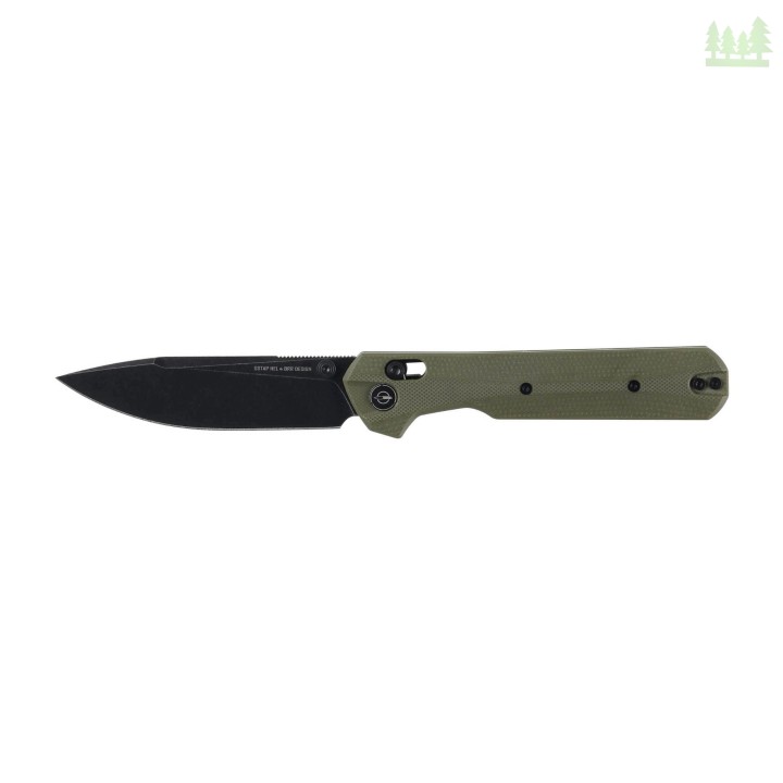 Nóż składany KNIVESPL The First Sandvik 14C28N, zielone G10, czarna powłoka PVD- 3571 