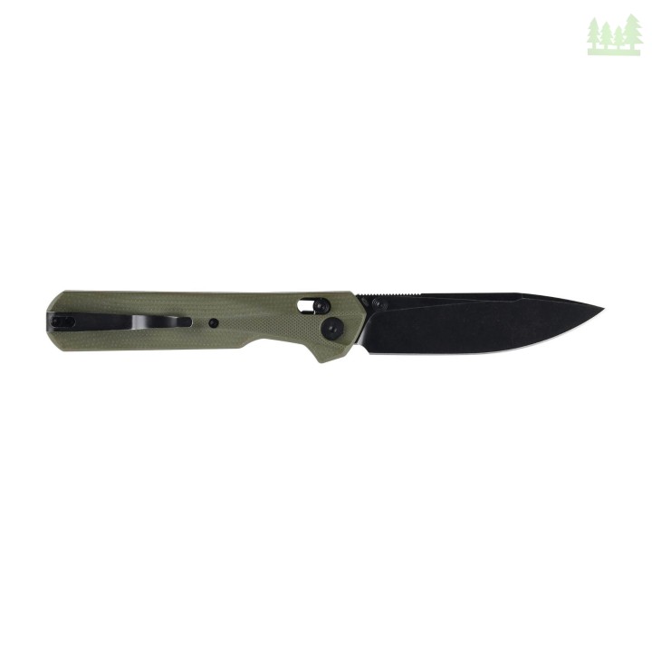 Nóż składany KNIVESPL The First Sandvik 14C28N, zielone G10, czarna powłoka PVD-1 3571 