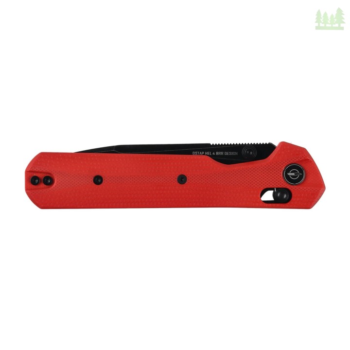 Nóż składany KNIVESPL The First Sandvik 14C28N, czerwone G10, czarna powłoka PVD-3 3572 