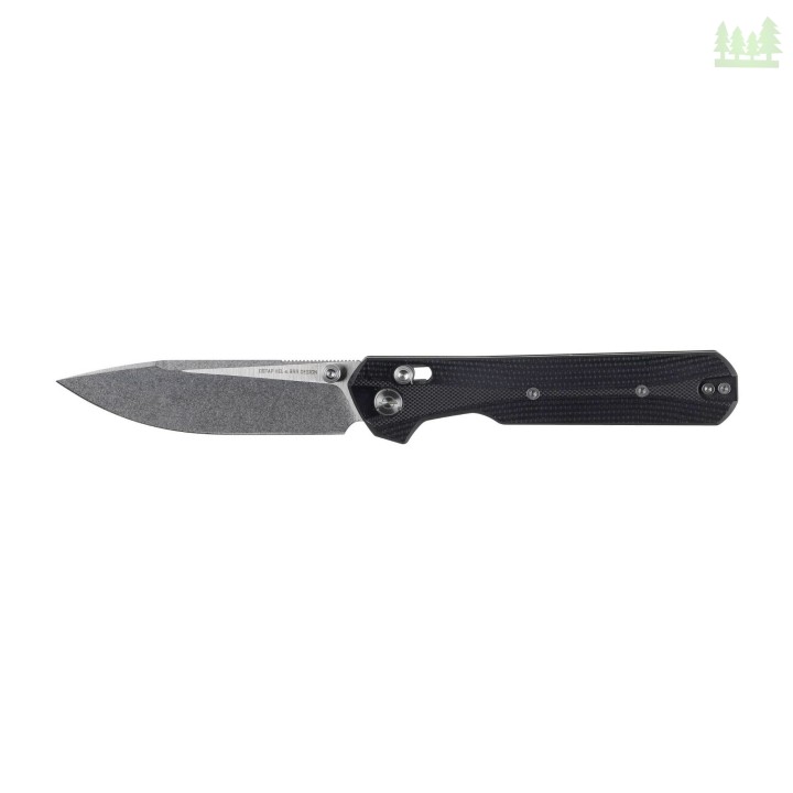 Nóż składany KNIVESPL The First Sandvik 14C28N, czarne G10, Stonewashed/Satin- 3597 