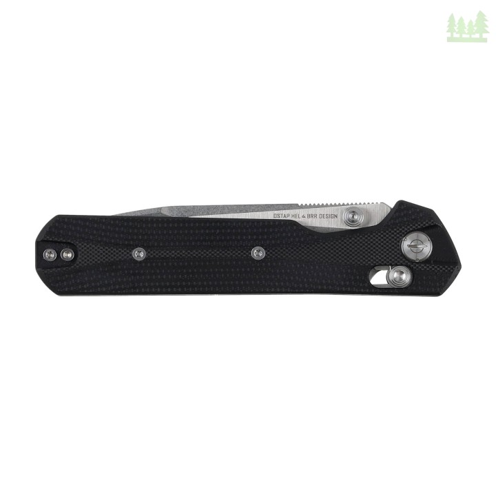 Nóż składany KNIVESPL The First Sandvik 14C28N, czarne G10, Stonewashed/Satin-3 3597 
