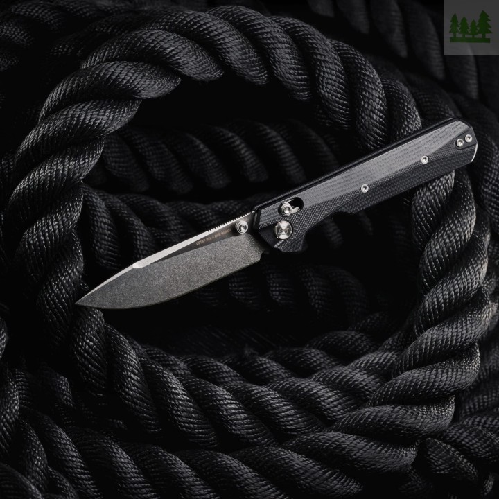 Nóż składany KNIVESPL The First Sandvik 14C28N, czarne G10, Stonewashed/Satin-9 3597 