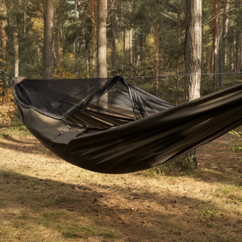 Hamak TigerWood Ważka V2 long z moskitierą Pocket, khaki-1 3780 