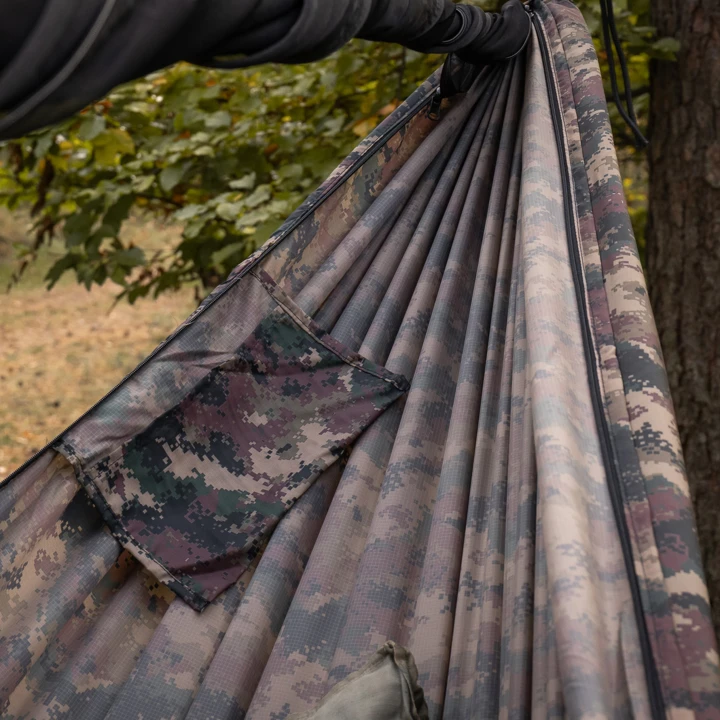Hamak TigerWood Ważka V2 z moskitierą Double Zip, kamuflaż-2 3801 