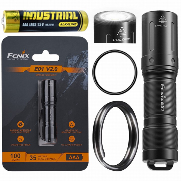 Latarka LED Fenix E01 V2.0 czarna-10 107