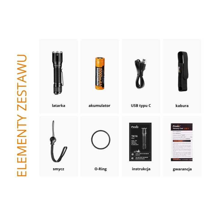 Latarka taktyczna LED Fenix TK16 V2.0 czarna-6 111