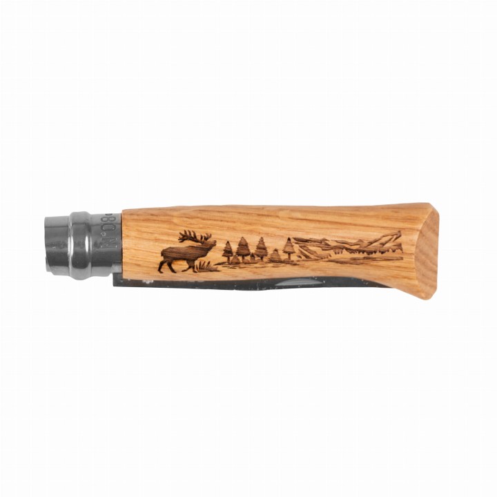 Nóż składany Opinel 8 inox dąb seria Animal - jeleń-2 1041