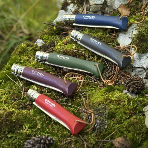 Nóż Opinel Colorama 08 inox grab khaki z rzemieniem-2 1065