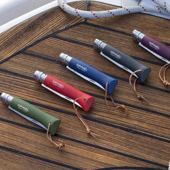 Nóż Opinel Colorama 08 inox grab khaki z rzemieniem-3 1065