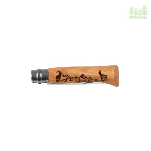 Nóż składany Opinel 8 inox dąb seria Animal - kozica-2 1071
