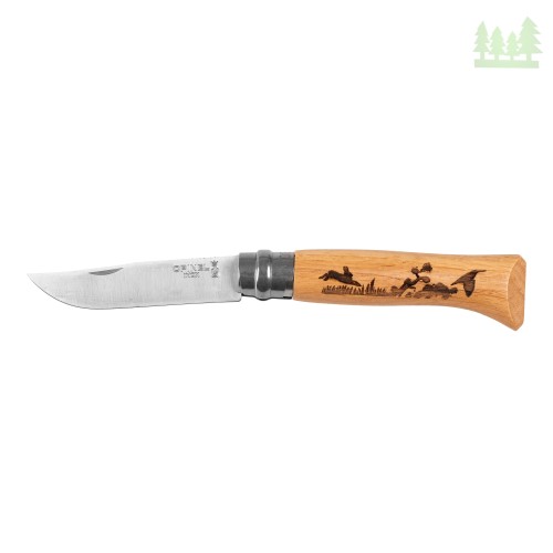 Nóż składany Opinel 8 inox dąb seria Animal - zając- 1104