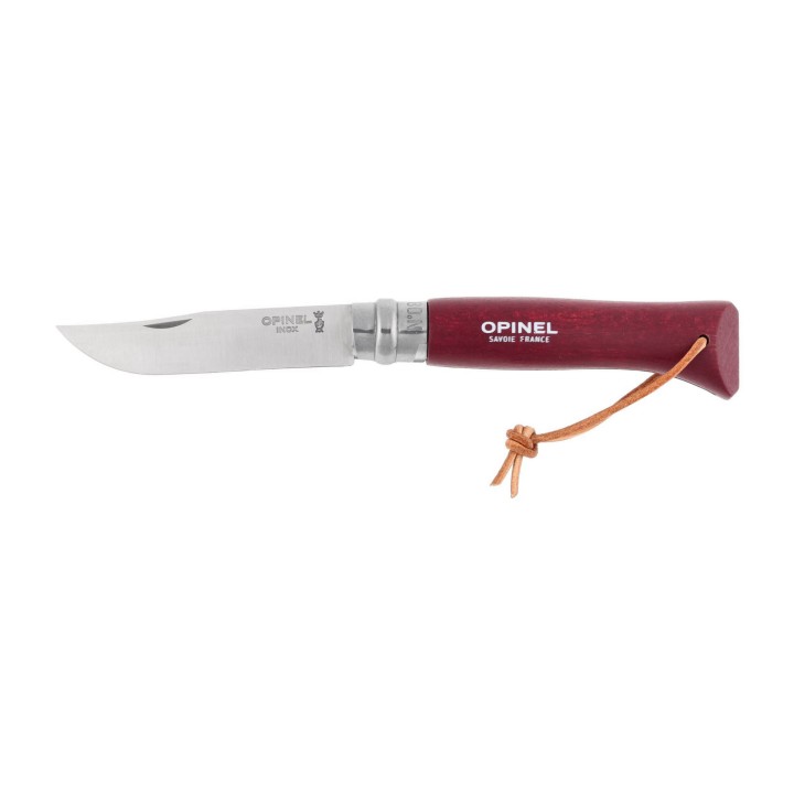 Nóż składany Opinel Colorama 08 inox grab bordowy- 1113