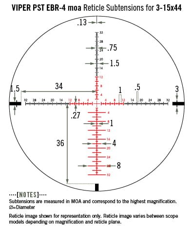 Luneta celownicza Vortex Viper PST II 3-15x44 30 mm AO EBR-4-6 1560